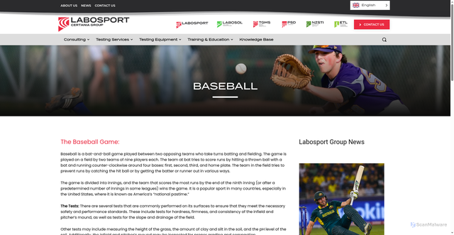 Security scan screenshot of https://labosport.com/baseball/