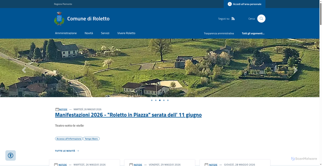 Security scan screenshot of https://www.comune.roletto.to.it