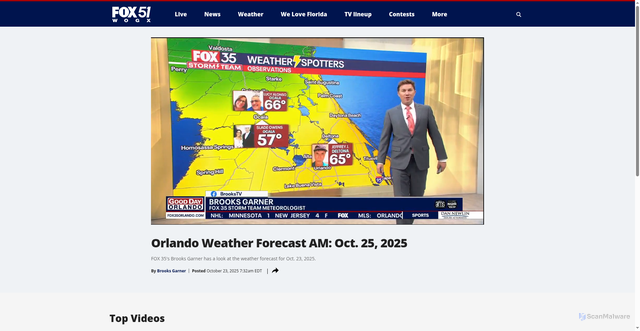 Security scan screenshot of https://www.wogx.com/video/1728751