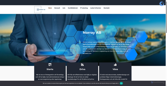 Security scan screenshot of https://norray.se