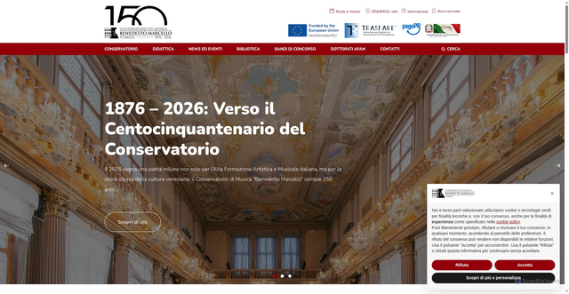 Security scan screenshot of https://www.conservatoriovenezia.eu/