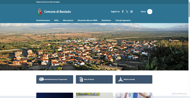 Security scan screenshot of https://www.comune.bauladu.or.it