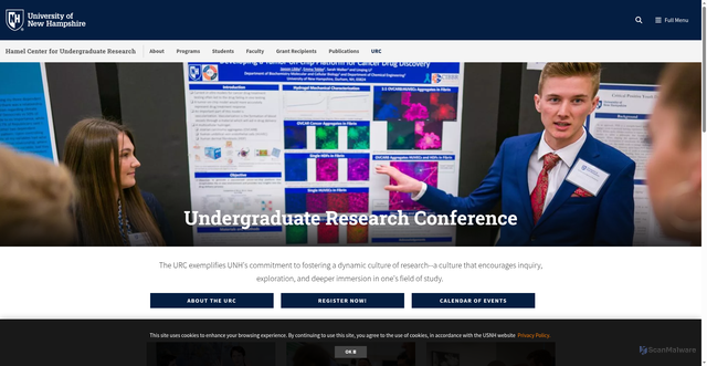 Security scan screenshot of https://www.unh.edu/undergrad-research/urc