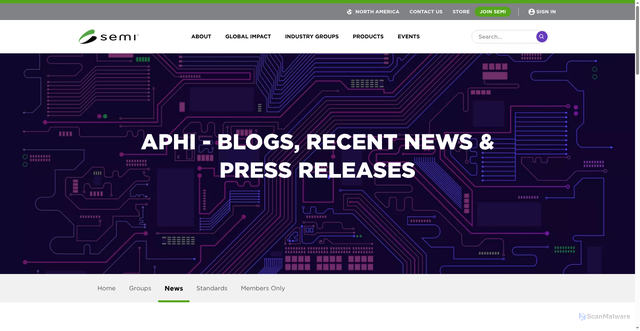 Security scan screenshot of https://www.semi.org/en/industry-groups/advanced-packaging/news
