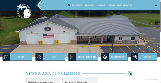 Security scan screenshot of https://granttwpstclairmi.gov/