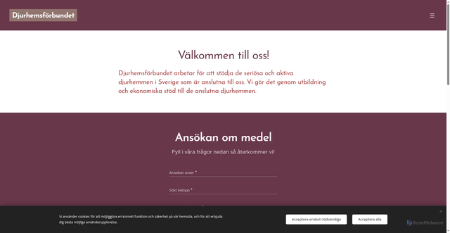 Security scan screenshot of https://djurhemsforbundet.se