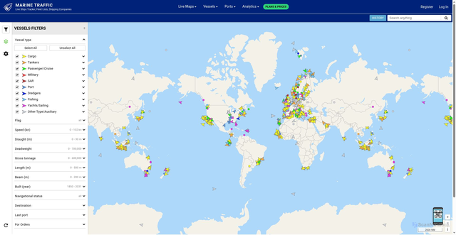 Security scan screenshot of https://www.marinetraffic.org/