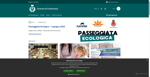 Security scan screenshot of https://www.comune.cortenuova.bg.it