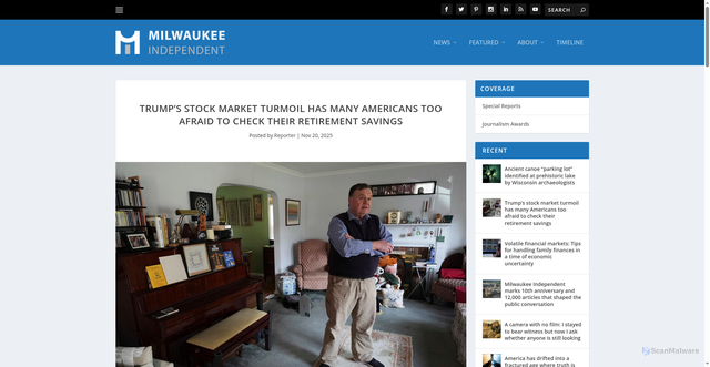 Security scan screenshot of https://www.milwaukeeindependent.com/explainers/trumps-stock-market-turmoil-many-americans-afraid-check-retirement-savings/