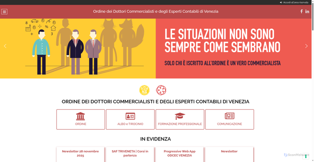 Security scan screenshot of https://odcecvenezia.it/