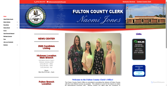 Security scan screenshot of https://fultoncoclerkky.gov/