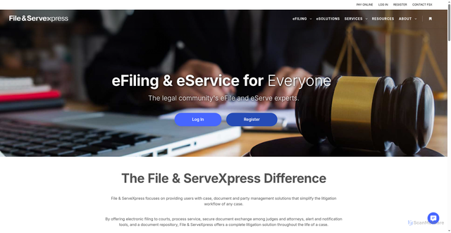 Security scan screenshot of https://fileandservexpress.com