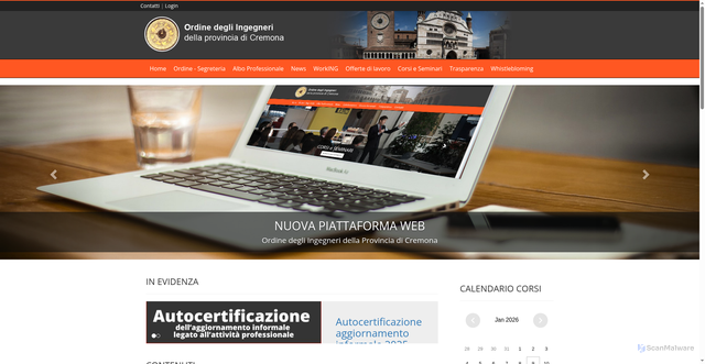 Security scan screenshot of https://www.ording.cr.it/
