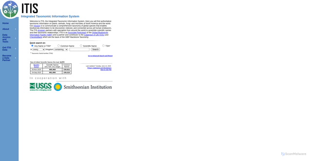 Security scan screenshot of https://itis.gov/