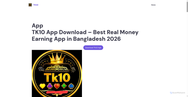 Security scan screenshot of https://tk10bd.com/app/