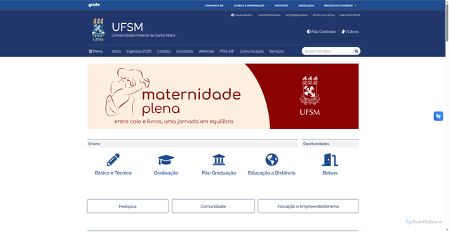 Security scan screenshot of https://www.ufsm.br/