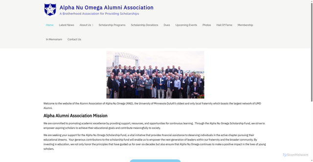 Security scan screenshot of https://alphaalumniassociation.com