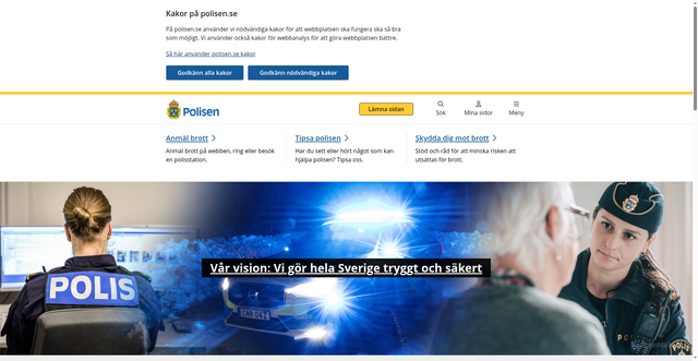 Security scan screenshot of https://www.polisen.se