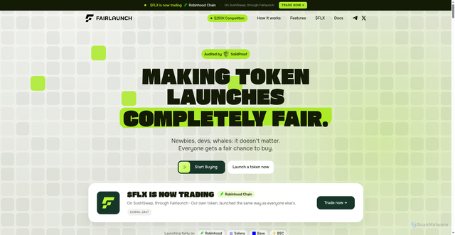 Security scan screenshot of https://fairlaunch.gg/