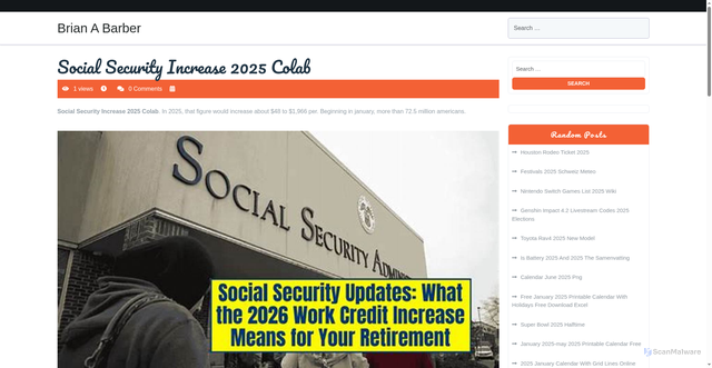 Security scan screenshot of https://brianabarberc.pages.dev/rwzhy-social-security-increase-2025-colab-mpohb/