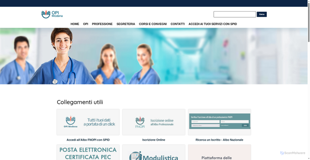 Security scan screenshot of https://www.opimodena.it/