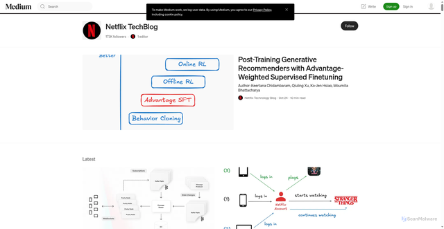 Security scan screenshot of https://netflixtechblog.com/