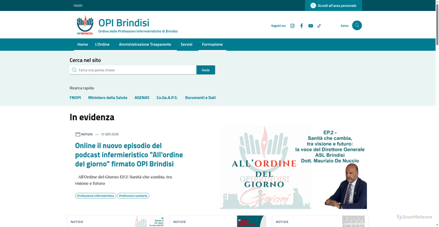 Security scan screenshot of https://opibrindisi.it/