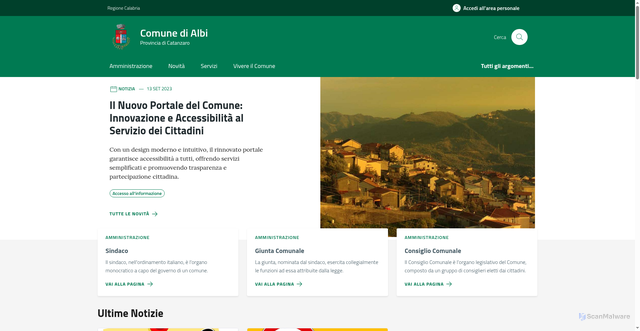 Security scan screenshot of https://comune.albi.cz.it/