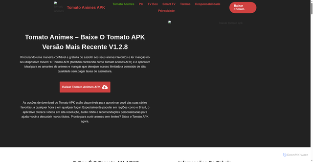 Security scan screenshot of https://tomatoanimes.com.br