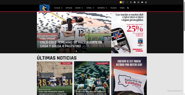 Security scan screenshot of https://csdcolocolo.cl/