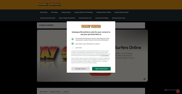 Security scan screenshot of https://subwaysurfersonline.io