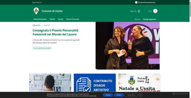 Security scan screenshot of https://www.comune.ussita.mc.it/