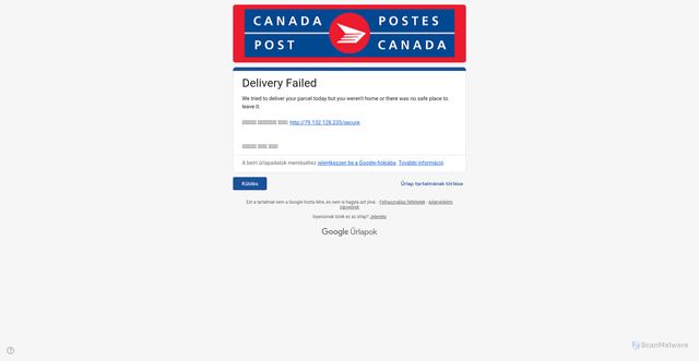 Security scan screenshot of https://forms.gle/P2F8fFdYoMMRWDq19