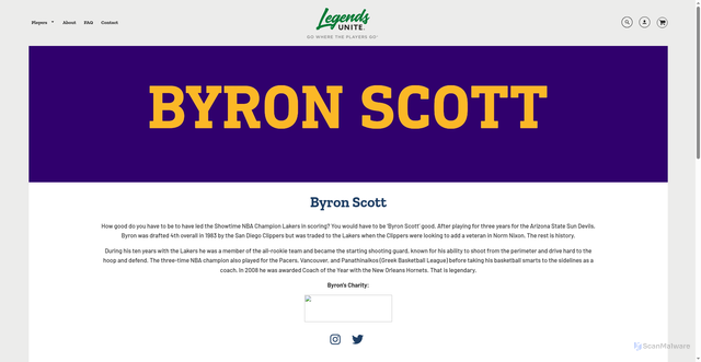 Security scan screenshot of https://legendsunite.com/collections/byron-scott