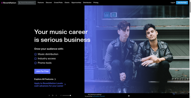 Security scan screenshot of https://reverbnation.com