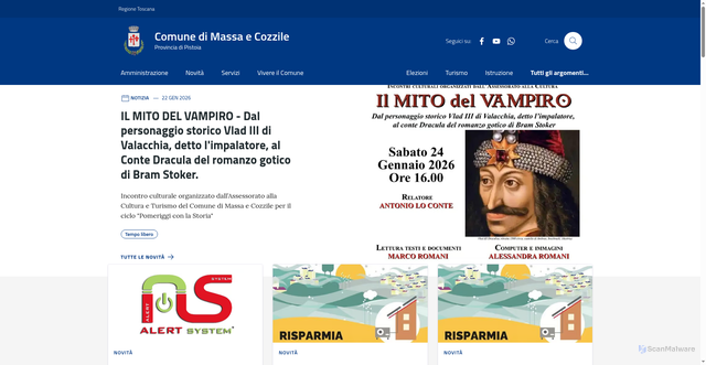 Security scan screenshot of https://comune.massa-e-cozzile.pt.it/