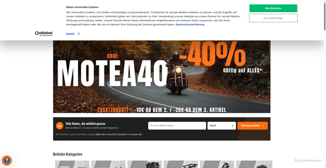 Security scan screenshot of https://motea.com