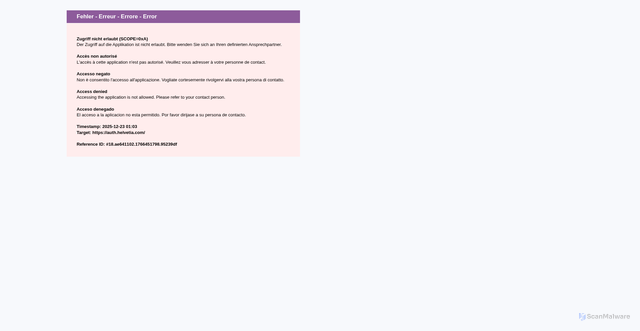 Security scan screenshot of https://auth.helvetia.com