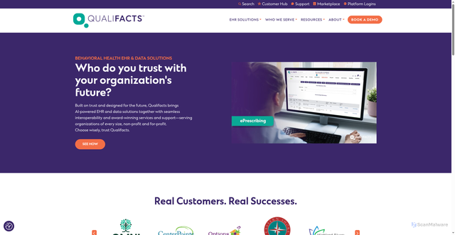 Security scan screenshot of https://qualifacts.com