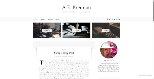 Security scan screenshot of https://aebrennan.com/