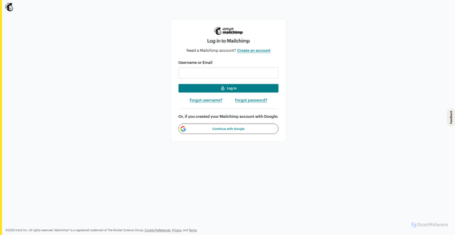 Security scan screenshot of https://us6.admin.mailchimp.com