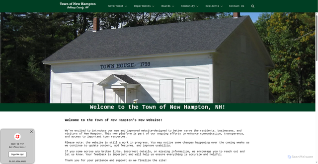Security scan screenshot of https://newhamptonnh.gov/