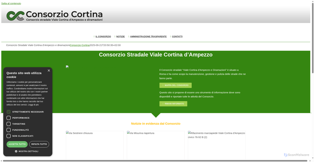 Security scan screenshot of https://www.consorziocortina.it/