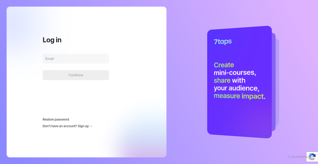 Security scan screenshot of https://app.7taps.com