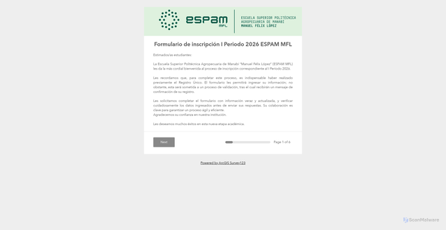 Security scan screenshot of https://survey123.arcgis.com/share/be654bb0bc834ba09b5099de49819623