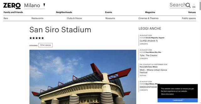 Security scan screenshot of https://zero.eu/en/luoghi/24449-stadio-san-siro,milano/