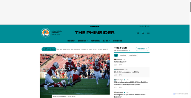 Security scan screenshot of https://thephinsider.com