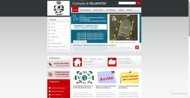 Security scan screenshot of https://www.comune.villaputzu.ca.it
