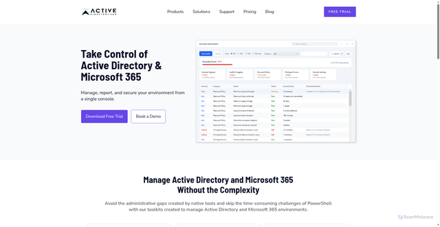 Security scan screenshot of https://activedirectorypro.com