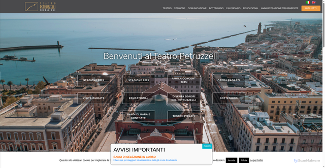 Security scan screenshot of https://www.fondazionepetruzzelli.it/